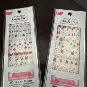 Magic Pick Nail Art Stickers - Festive Red and Green